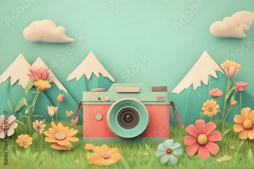 Flat Design World Photography Day Concept Background photo earth camera image poster technology nature day film international lens picture illustration photographer design vector photo