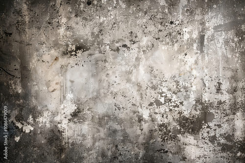 Texture murale grunge avec effet vieilli et dégradé de couleurs neutres, ambiance industrielle et vintage, idéale pour fonds graphiques ou projets steampunk, espace négatif copyspace.