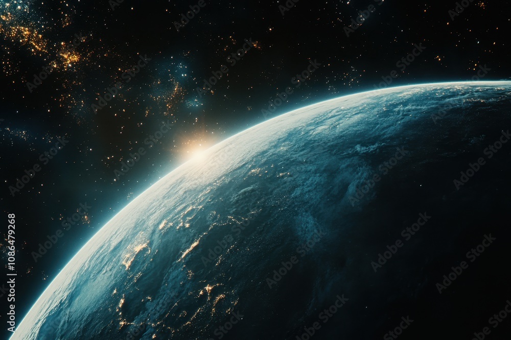 Fototapeta premium A stunning view of a planet from space.