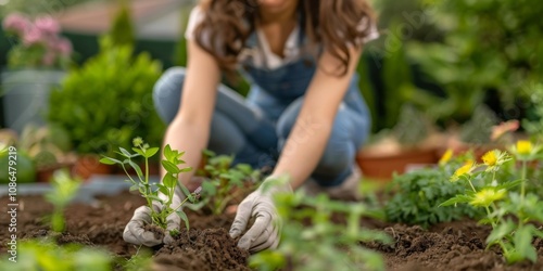 Cultivating a Lush Garden: Woman's Methods for Promoting Growth