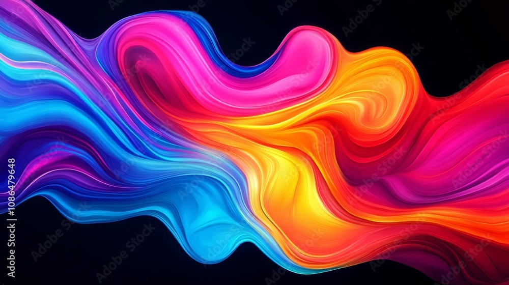Abstract digital art piece colorful fluid design It A psychedelic style Abstract digital art piece colorful fluid design It A psychedelic style