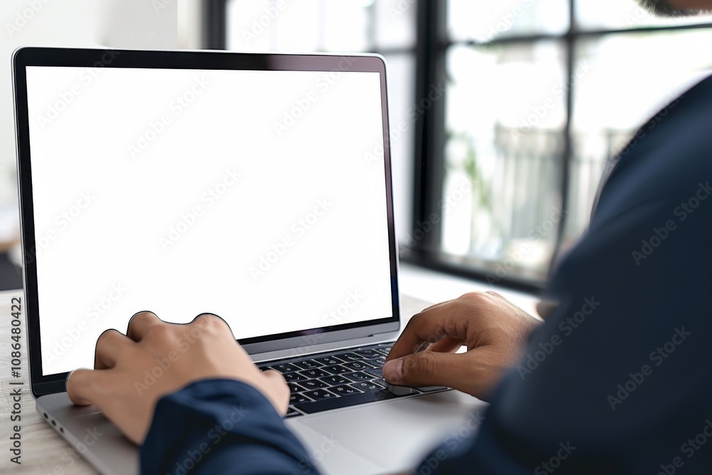 Digital Marketing Mockup Over Shoulder View Digital Marketing Mockup Over Shoulder View