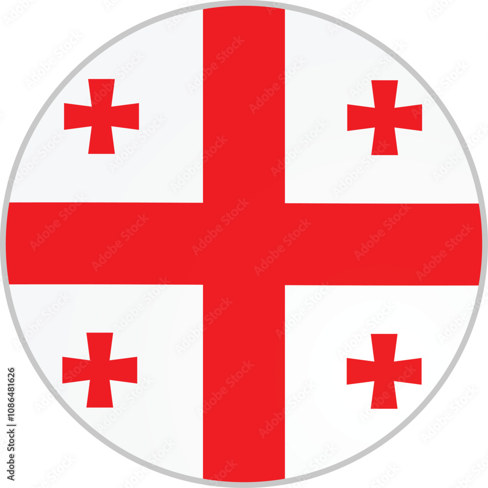 Georgia Flag Round Icon Vector Georgia Flag Round Icon Vector