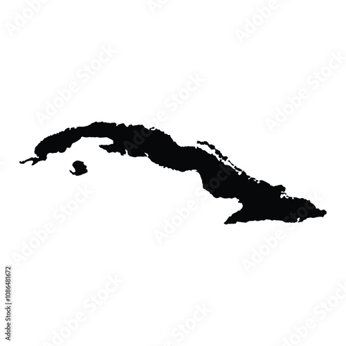 cuba country map icon