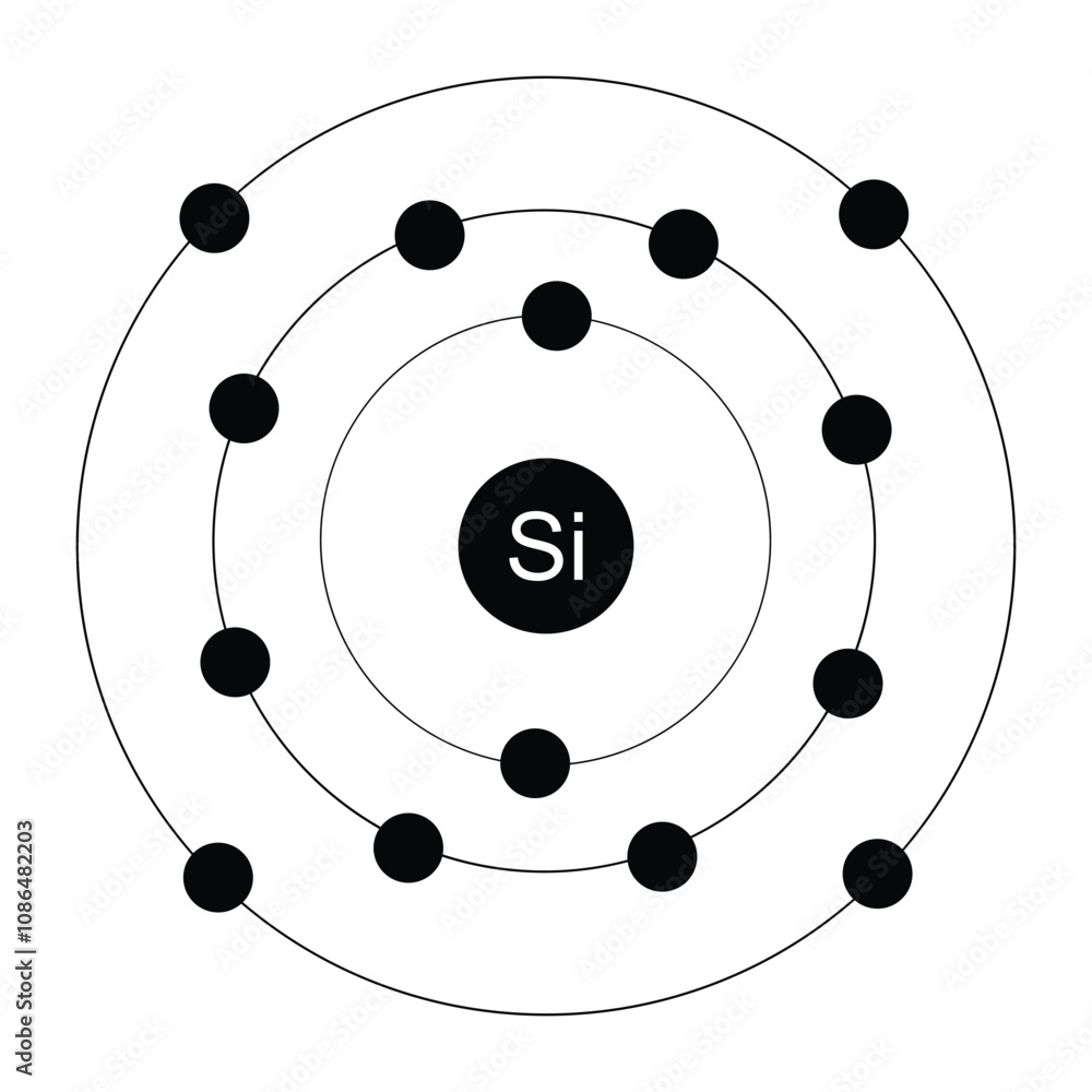 silicon periodic atom chemical symbol icon silicon periodic atom chemical symbol icon