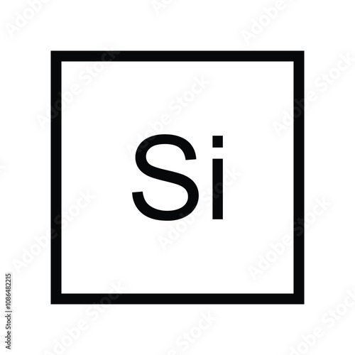 silicon periodic atom chemical symbol icon