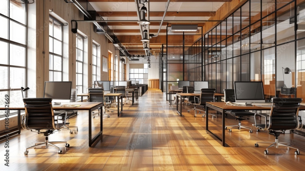 Quiet Workspace with Unoccupied Seats and Tables Quiet Workspace with Unoccupied Seats and Tables