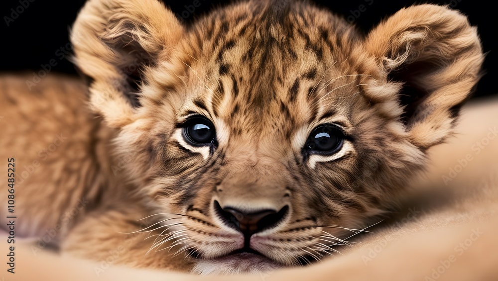 Fototapeta premium Lions Kids cute close up