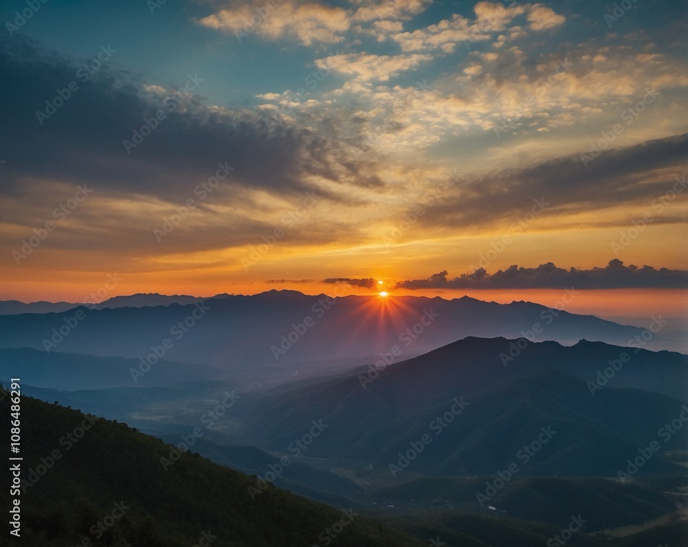 Obraz premium sunset over the mountains