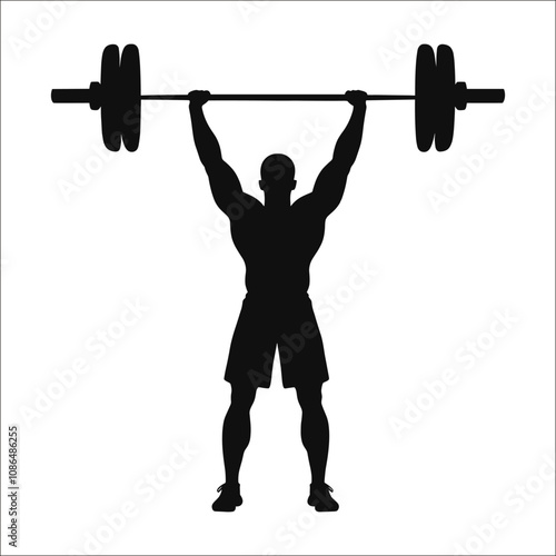 Weightlifting Man Silhouette Bundle Set,  Weightlifter Silhouette, Weight Lifting Person Silhouette, BodyBuilder Man Silhouette
