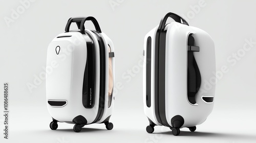 A suitcase doubling as a wearable exosuit for travelers photo