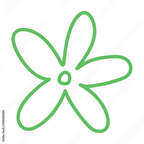 green flower hand drawn