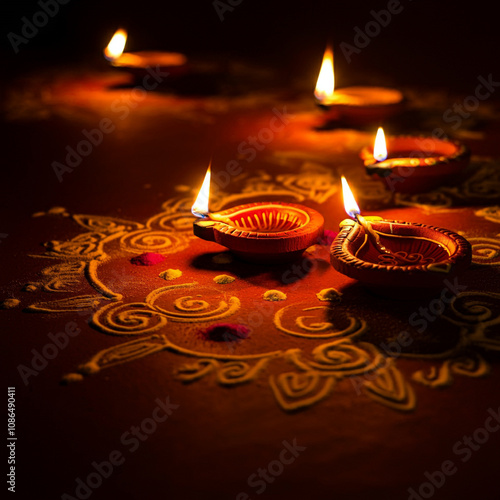 Decorative rangoli with mul...
