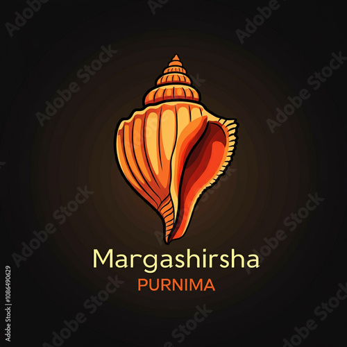Illuminated conch shell wit...