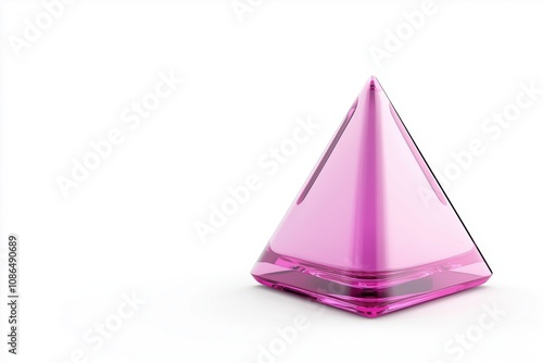 Wallpaper Mural A beautifully crafted pink glass pyramid, reflecting light with a modern design, perfect for graphic projects and artistic presentations. Torontodigital.ca
