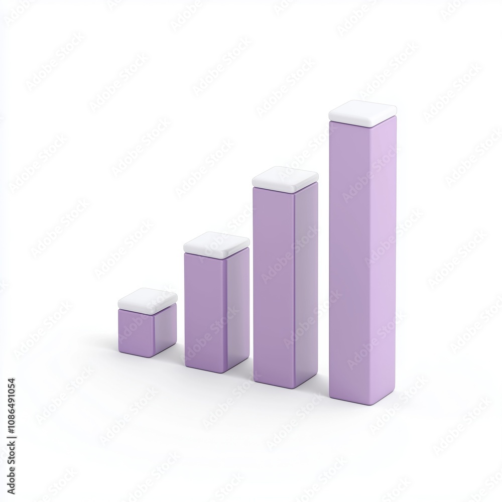 A minimalist chart with purple bars displaying growth data. Ideal for presentations and business analytics. A minimalist chart with purple bars displaying growth data. Ideal for presentations and business analytics.