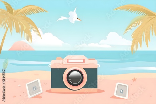 Flat Design World Photography Day Concept Background photo earth camera image poster technology nature day film international lens picture illustration photographer design vector photo