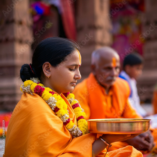 Devotees in prayer during s...