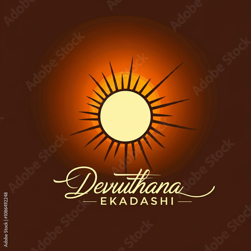 Glowing sun with "Devuthana...