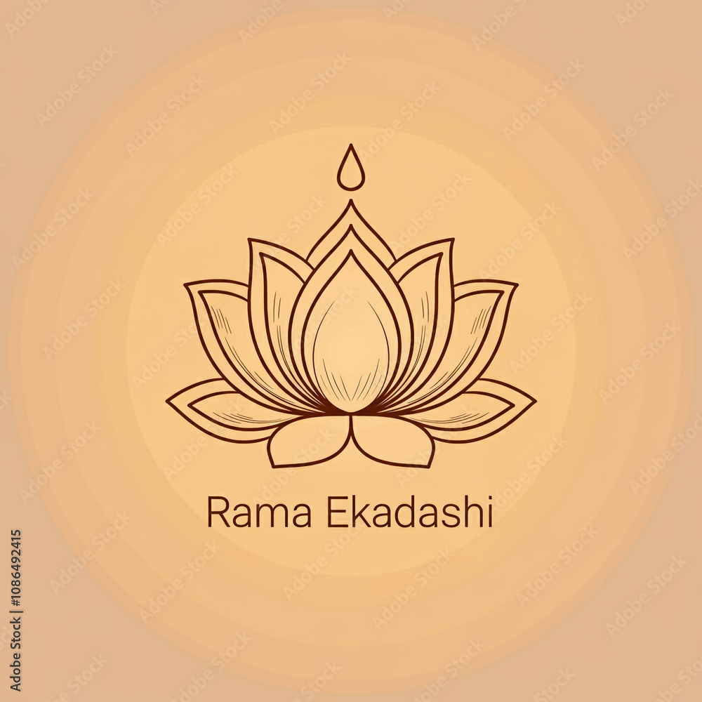 Minimalist lotus illustration with Minimalist lotus illustration with