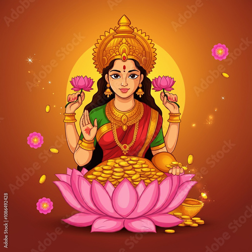 Illustration of Goddess Lak...