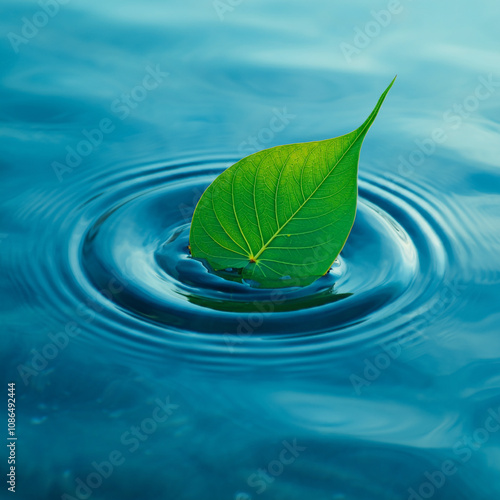close-up of a floating gree...