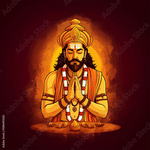 A saint in prayer with glow...