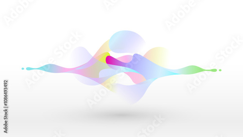 Colorful motion sound wave abstract element art background