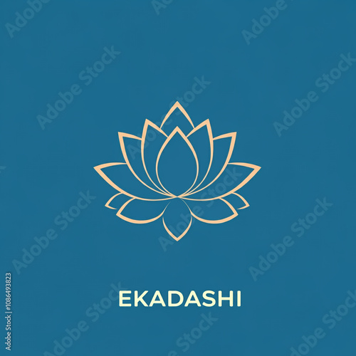 Minimalist lotus design wit...