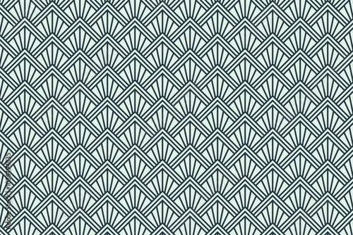Geometric line shapes art deco style seamless repeat pattern