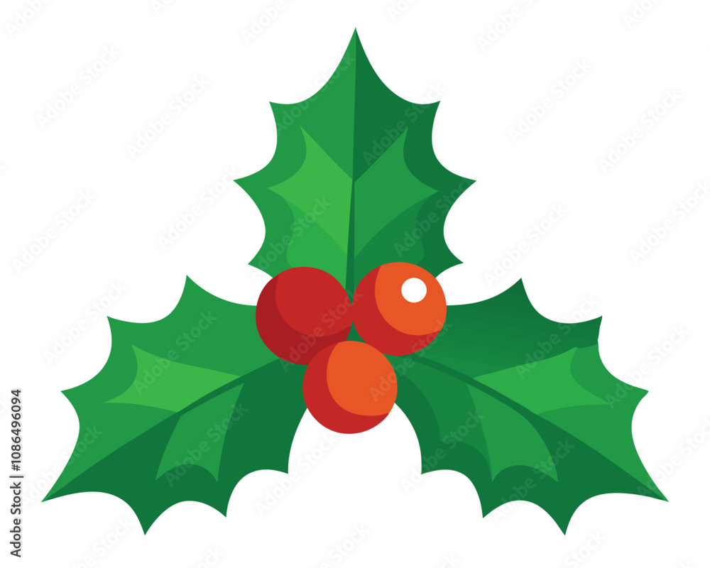 Christmas holly with red berries vector merry christmas leaves Christmas holly with red berries vector merry christmas leaves