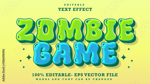 3d Minimal Word Zombie Game Editable Text Effect Design Template, Effect Saved In Graphic Style
