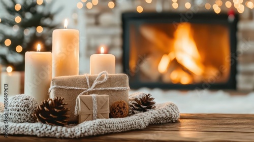 Cozy fireplace scene with  Exclusive Christmas Gift Deals  banner photo