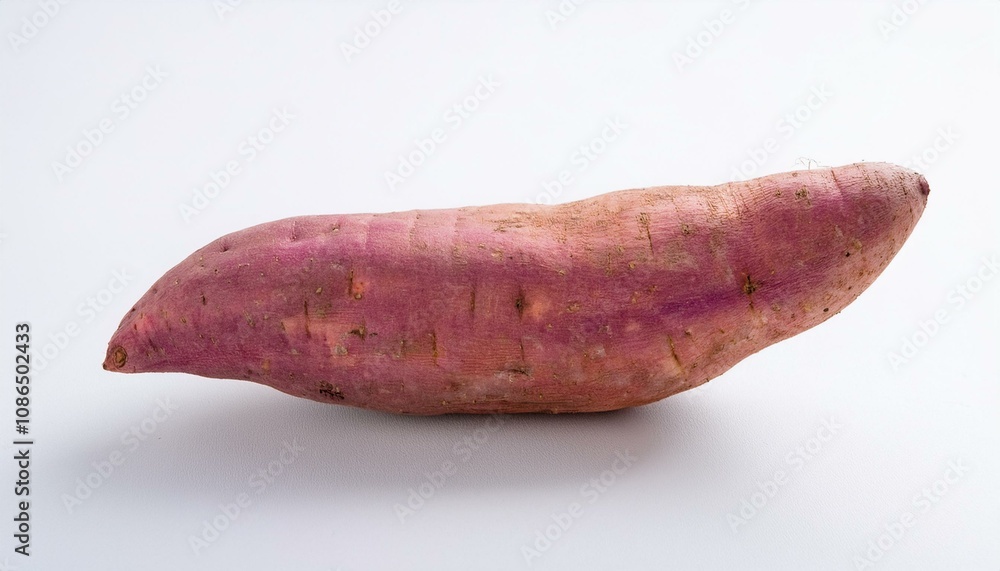 One sweet potato placed on a white background. ai generated One sweet potato placed on a white background. ai generated
