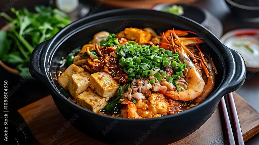 Spicy Tofu and Seafood Hot Pot Spicy Tofu and Seafood Hot Pot