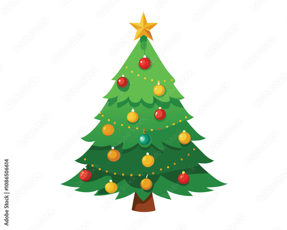Christmas tree decorated with light vector merry christmas Christmas tree decorated with light vector merry christmas