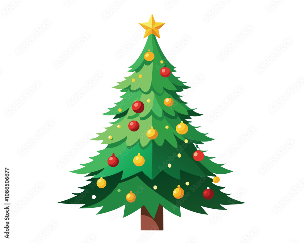 Christmas tree decorated with light vector merry christmas Christmas tree decorated with light vector merry christmas