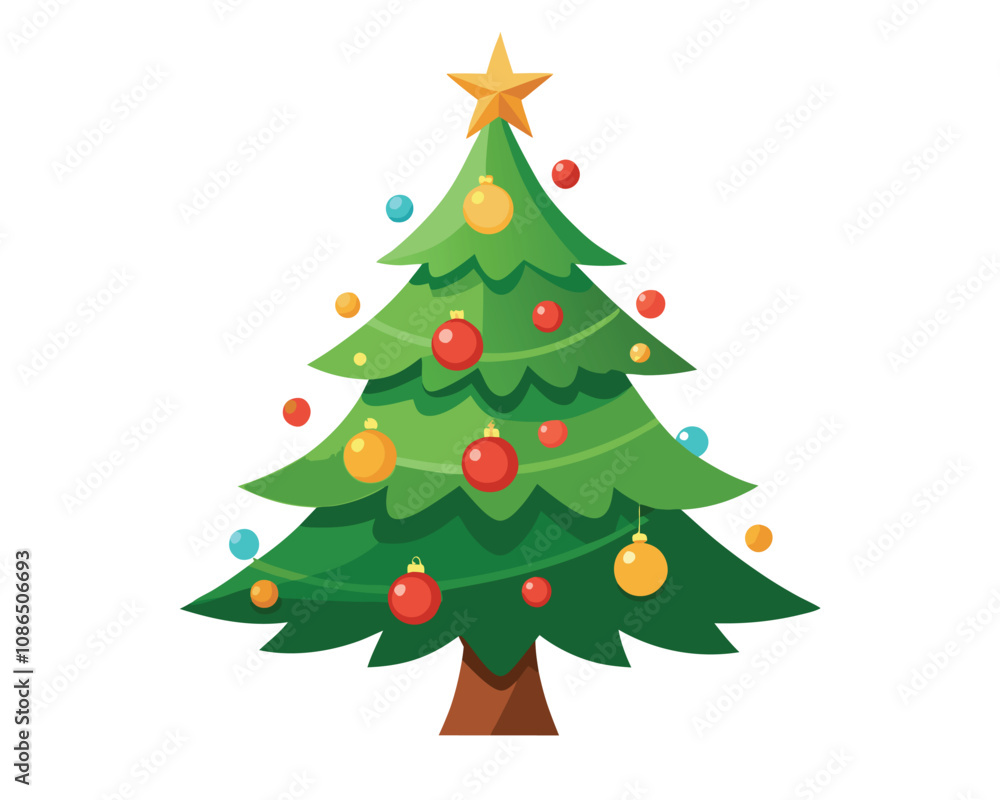 Christmas tree decorated with light vector merry christmas Christmas tree decorated with light vector merry christmas