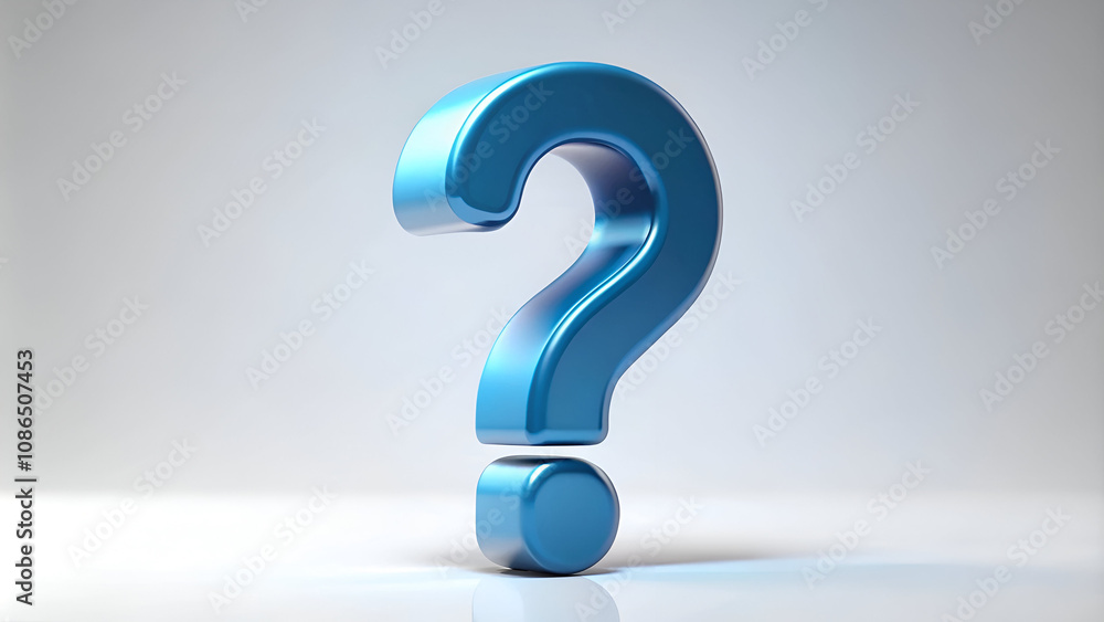 A 3D vector render illustration of a question mark icon with a minimal concept design. A 3D vector render illustration of a question mark icon with a minimal concept design.