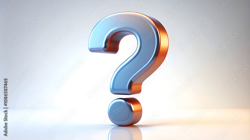 A 3D vector render illustration of a question mark icon with a minimal concept design. A 3D vector render illustration of a question mark icon with a minimal concept design.
