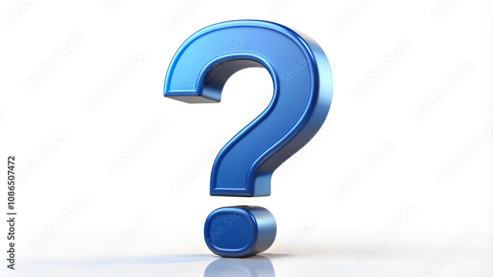 A 3D vector render illustration of a question mark icon with a minimal concept design. A 3D vector render illustration of a question mark icon with a minimal concept design.