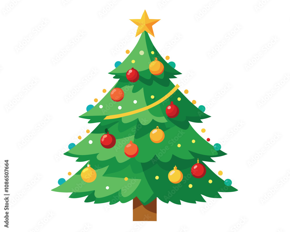 Christmas tree decorated with light vector merry christmas Christmas tree decorated with light vector merry christmas