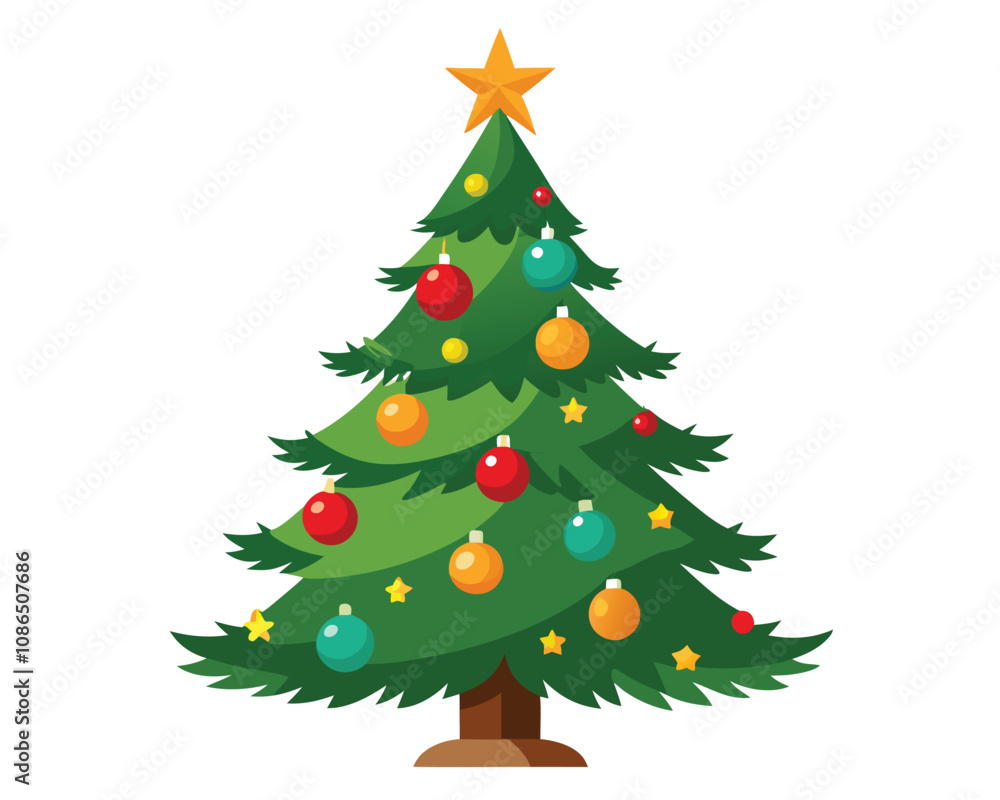 Christmas tree decorated with light vector merry christmas Christmas tree decorated with light vector merry christmas