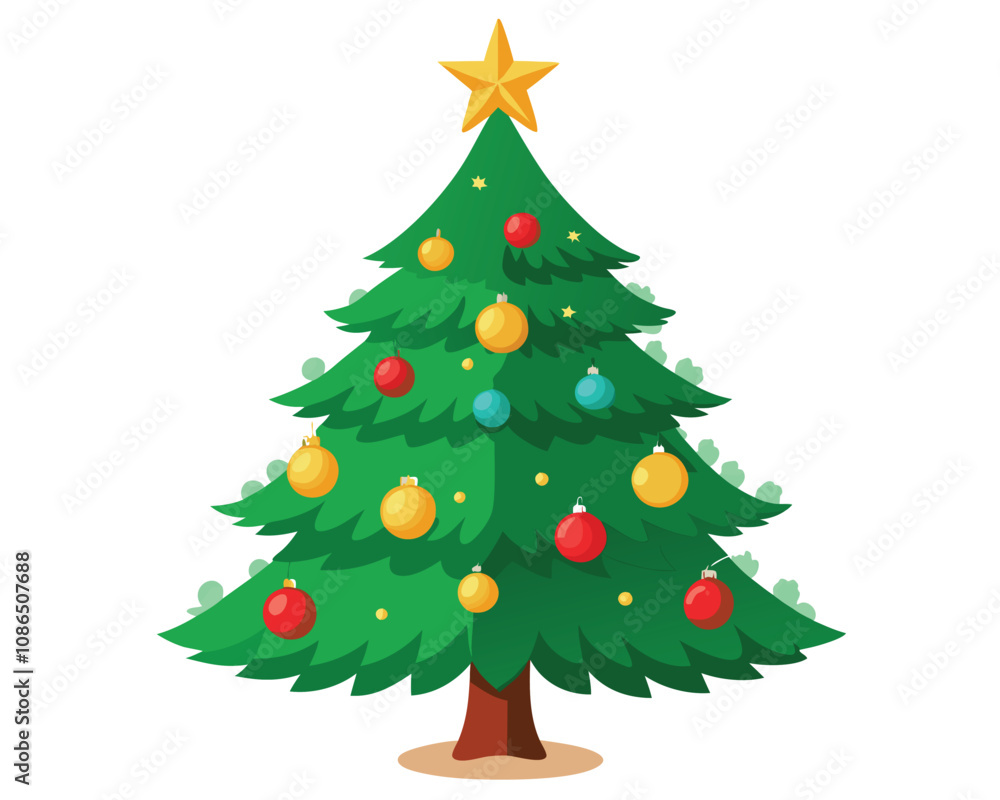 Christmas tree decorated with light vector merry christmas Christmas tree decorated with light vector merry christmas