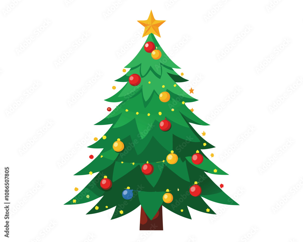 Christmas tree decorated with light vector merry christmas Christmas tree decorated with light vector merry christmas