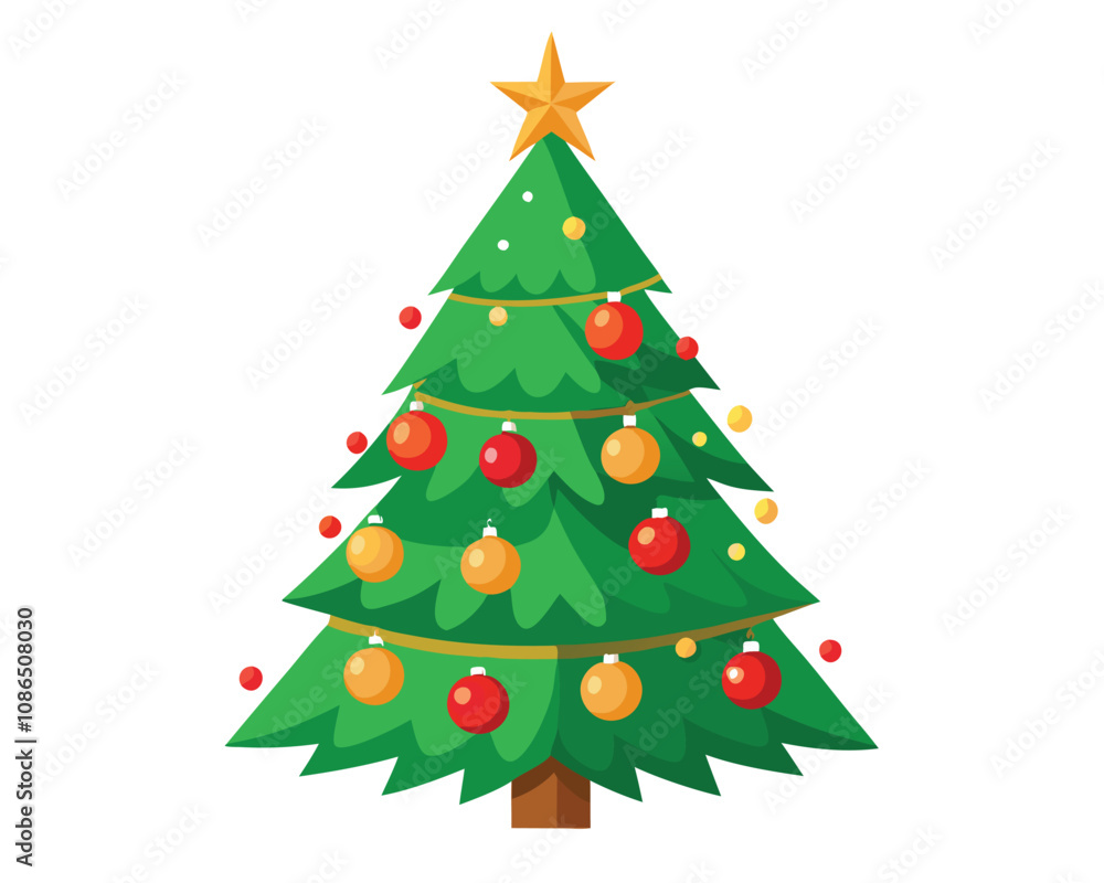 Christmas tree decorated with light vector merry christmas Christmas tree decorated with light vector merry christmas