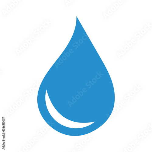 Water drop icon, rain drop icon vector, pure water drop icon, blue droplet icon vector in flat trendy style illustration isolated on white background.