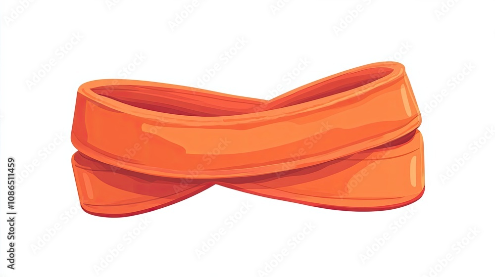 Orange Fabric Folded into a Knotted Shape Orange Fabric Folded into a Knotted Shape