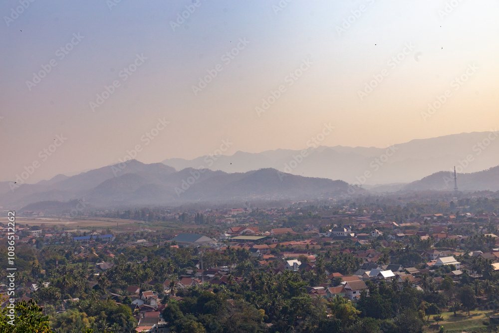 Obraz premium Panorama of Luang Prabang city. Luang Prabang, Laos.