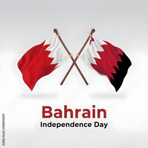 Bahrain national day, bahrain flag waving photo